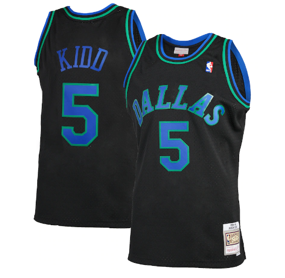 Men's Dallas Mavericks #5 Jason Kidd 1994-95 Black Mitchell&Ness Hardwood Classics Stitched Jersey Men's Dallas Mavericks #5 Jason Kidd 1994-95 Black Mitchell&Ness Hardwood Classics Stitched Jersey